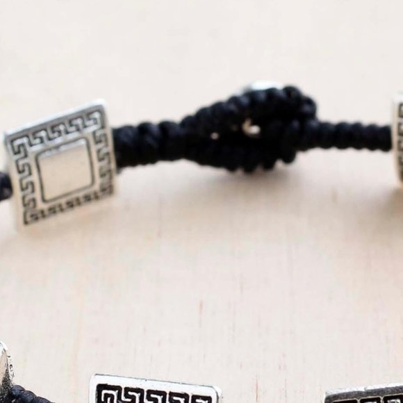 Greek Key Square Alloy Bracelet - Picture 3 of 3